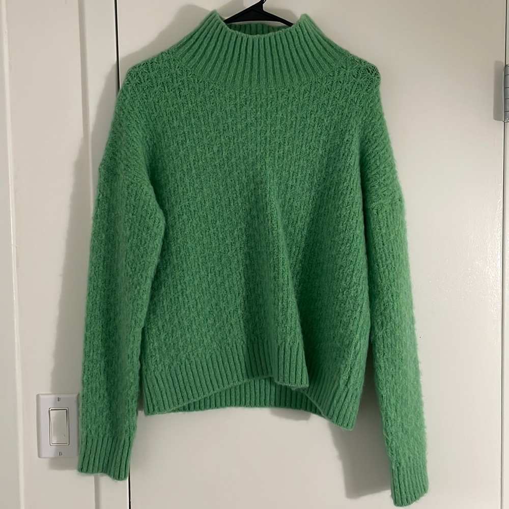 Chunky wool green sweater by Maje
